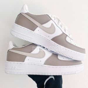 Nike custom air force 1 low chocolate coffee brown sneakers